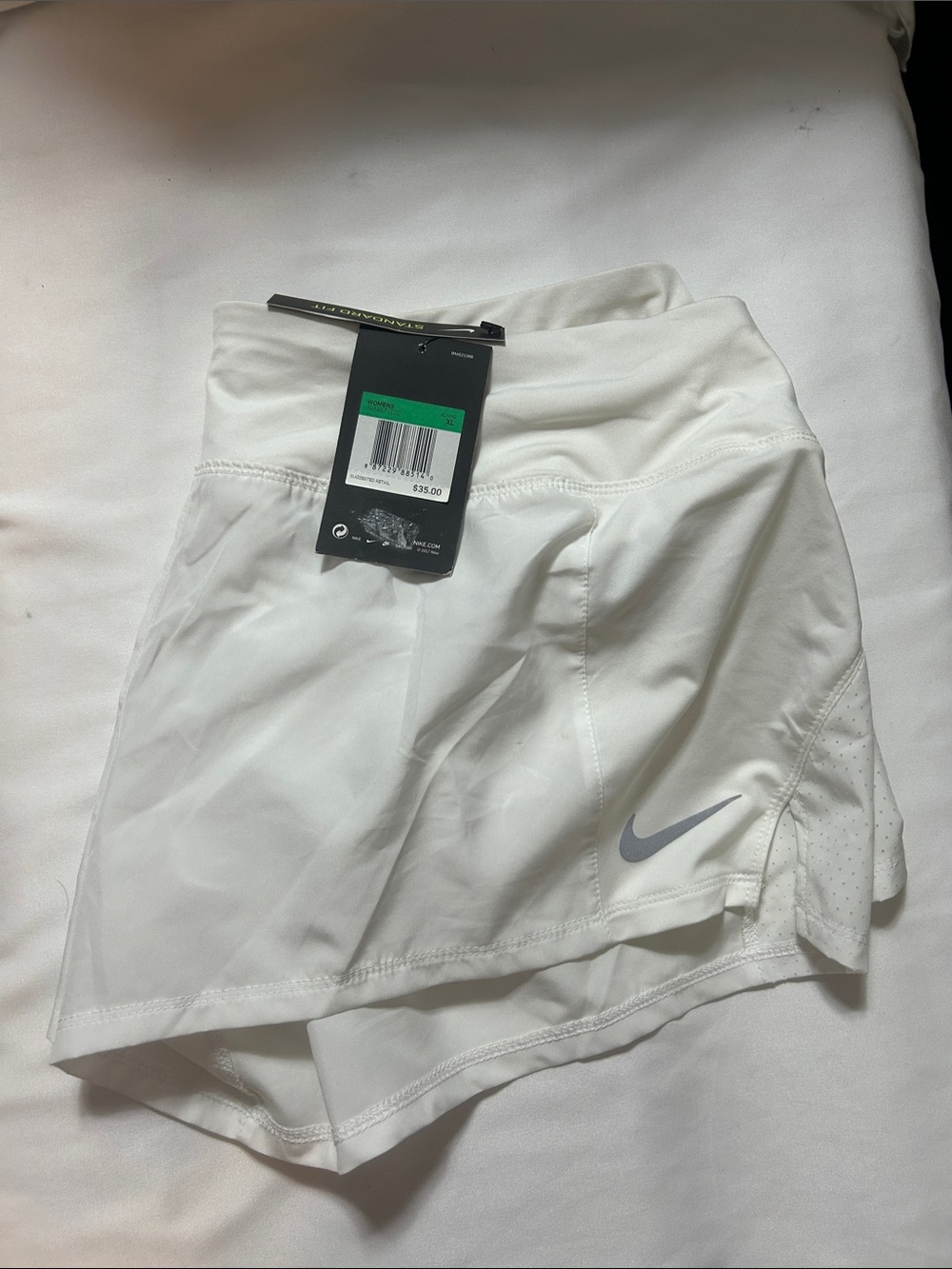 Nike White Women's Athletic Skort with Reflective Swoosh